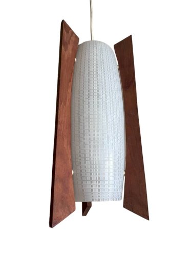 Suspension teck et verre années 50