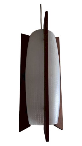 Suspension teck et verre années 50