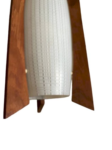 Suspension teck et verre années 50