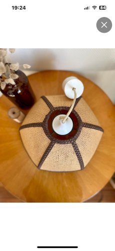 Suspension vintage en rotin formant une fleur
