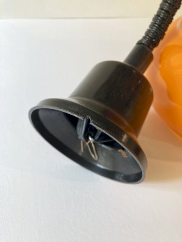 Suspension vintage en verre opalin orange