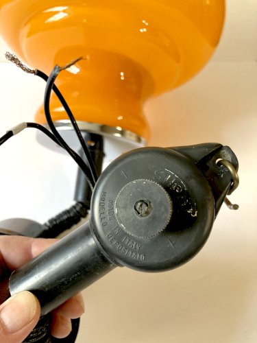 Suspension vintage en verre opalin orange