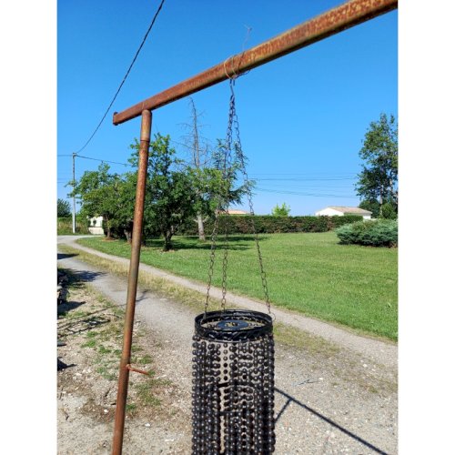 Suspension Vintage Métal et Perles Plastic