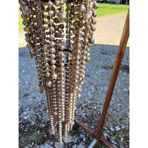 Suspension Vintage Métal et Perles Plastic