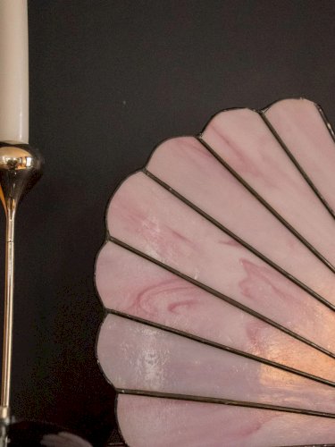 Suzette, l'applique éventail en verre rosé N°125