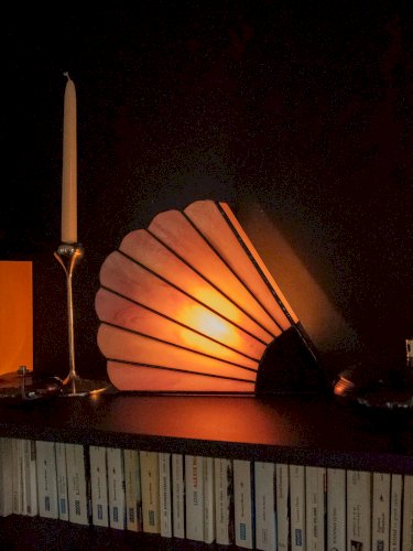 Suzette, l'applique éventail en verre rosé N°125