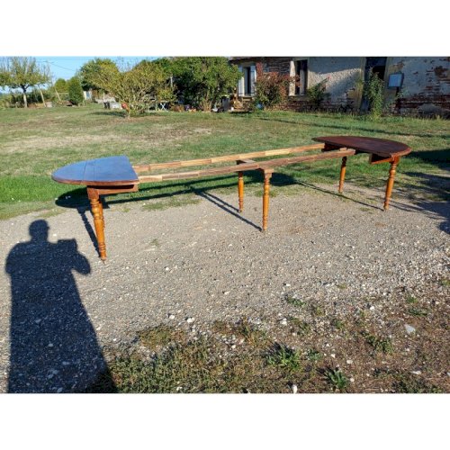 Table 6 Pieds en Noyer 19 éme Ouvrante avec Rallonges
