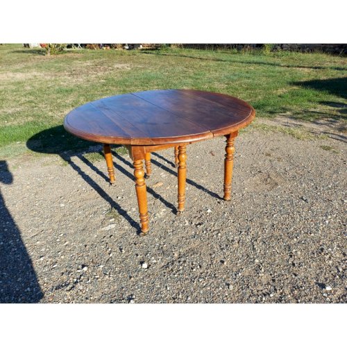 Table 6 Pieds en Noyer 19 éme Ouvrante avec Rallonges