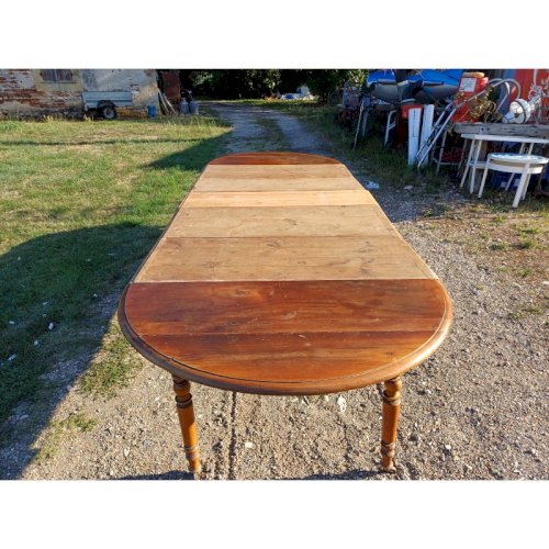 Table 6 Pieds en Noyer 19 éme Ouvrante avec Rallonges