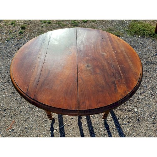 Table 6 Pieds en Noyer 19 éme Ouvrante avec Rallonges