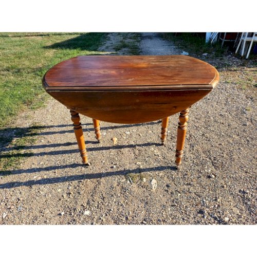 Table 6 Pieds en Noyer 19 éme Ouvrante avec Rallonges
