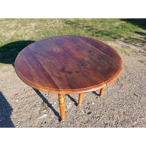 Table 6 Pieds en Noyer 19 éme Ouvrante avec Rallonges