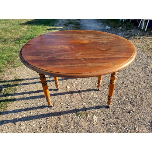 Table 6 Pieds en Noyer 19 éme Ouvrante avec Rallonges