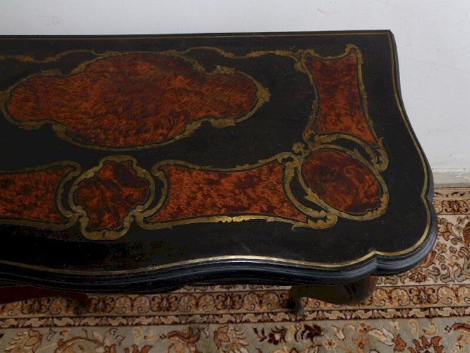 TABLE A JEUX NAPOLEON III SIGNEE HOEFER