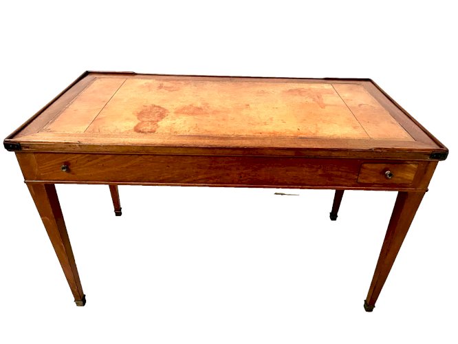 Table a jeux "Tric Trac" d'époque Louis XVI en acajou XVIII siècle