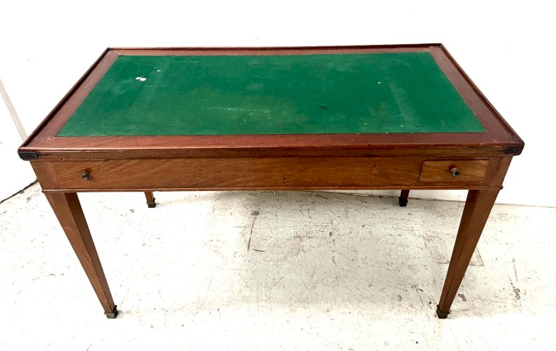 Table a jeux "Tric Trac" d'époque Louis XVI en acajou XVIII siècle