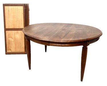 Table Art Déco en noyer massif XX siècle