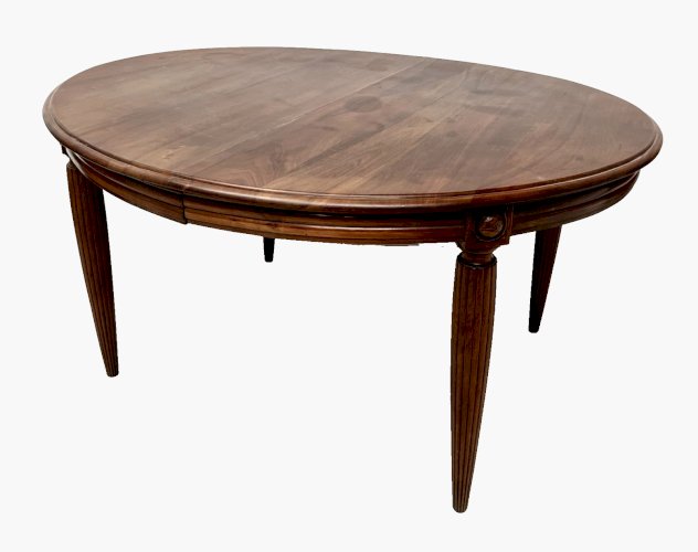 Table Art Déco en noyer massif XX siècle