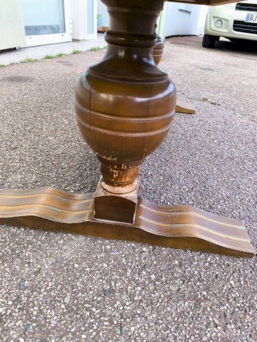 Table basse bois et marbre vert