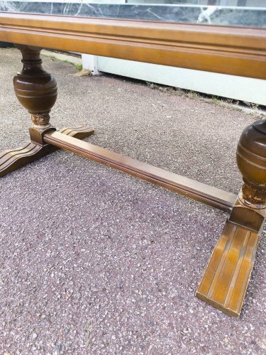 Table basse bois et marbre vert