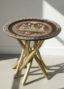 Table basse brocante vintage revisitée idée cadeau Noël
