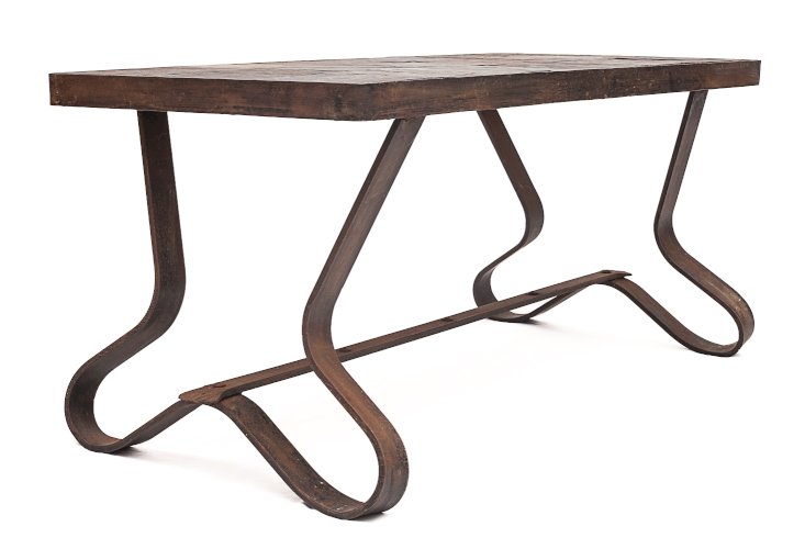 Table basse brutaliste par Adnet