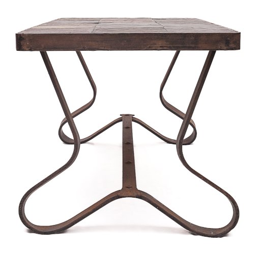 Table basse brutaliste par Adnet