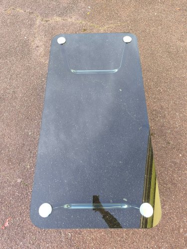 Table basse chromé et verre noir fumé space age italienne