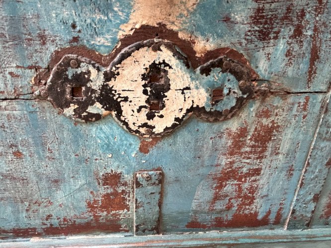 table basse - coffre en teck birman avec patine dorigine