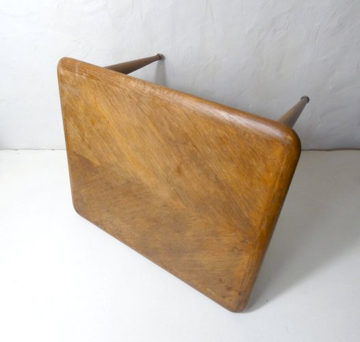 table basse d'appoint Vintage en bois pieds compas Design années 1950/60
