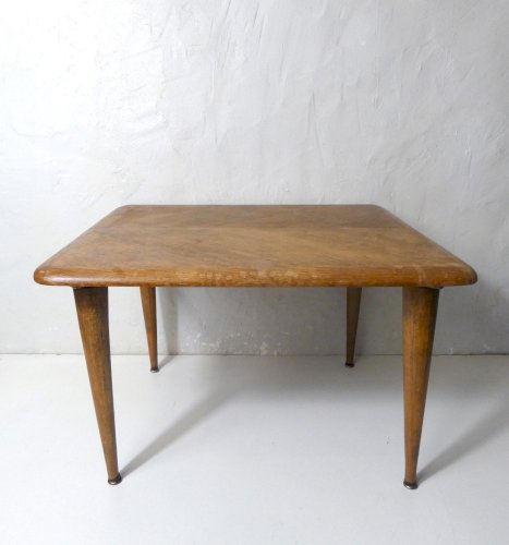 table basse d'appoint Vintage en bois pieds compas Design années 1950/60