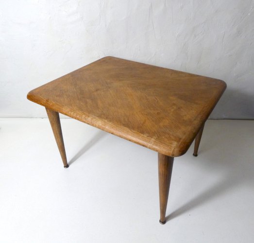 table basse d'appoint Vintage en bois pieds compas Design années 1950/60