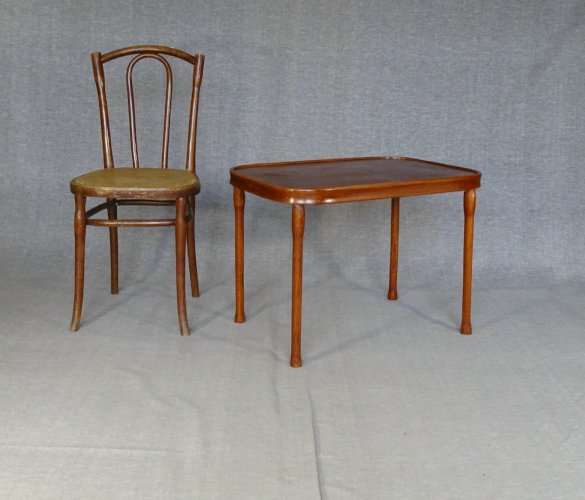 Table basse de Kohn , 1910 hors catalogue, No Thonet , legno curvato