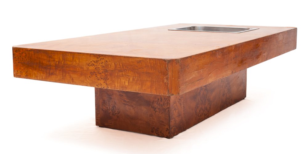 Table basse en loupe d'orme