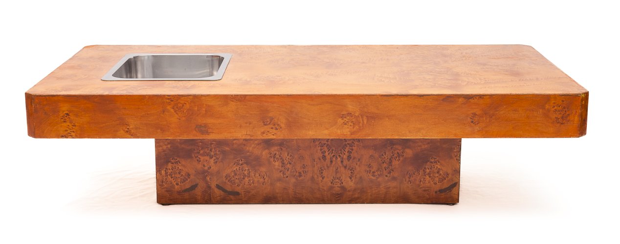 Table basse en loupe d'orme