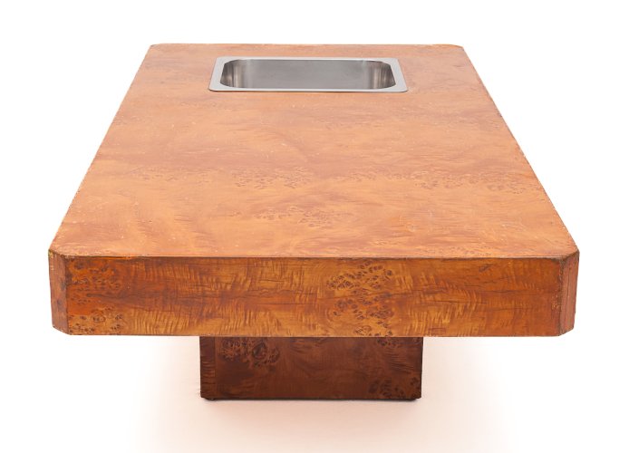 Table basse en loupe d'orme