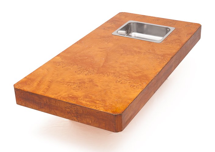 Table basse en loupe d'orme