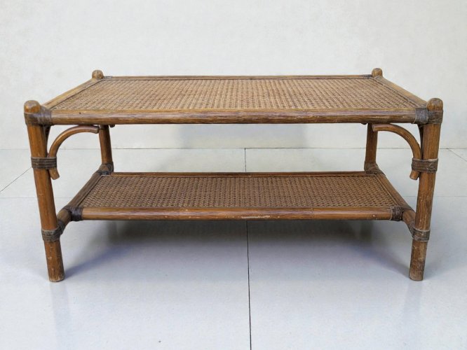 Table basse en rotin