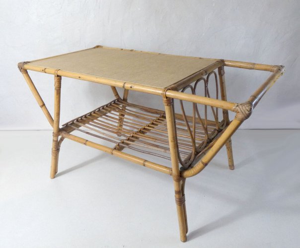 Table basse en rotin