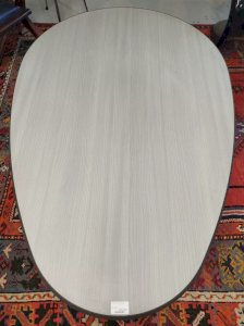 TABLE BASSE GALET Forme Oeuf Bois Metal 149 x 99 x 30 cm 16MAG 30/01