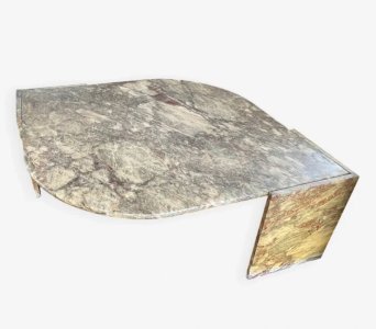 1970 marble drop-shaped coffee table