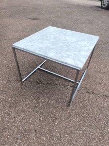 White marble and chrome coffee table 1970