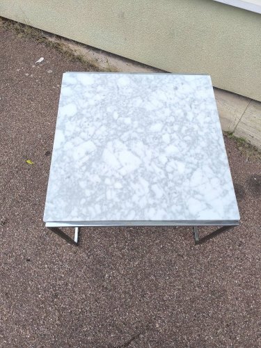 Table basse marbre blanc et chromé 1970