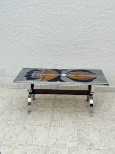 Metakore coffee table in Vallauris ceramic, signed Cedem.