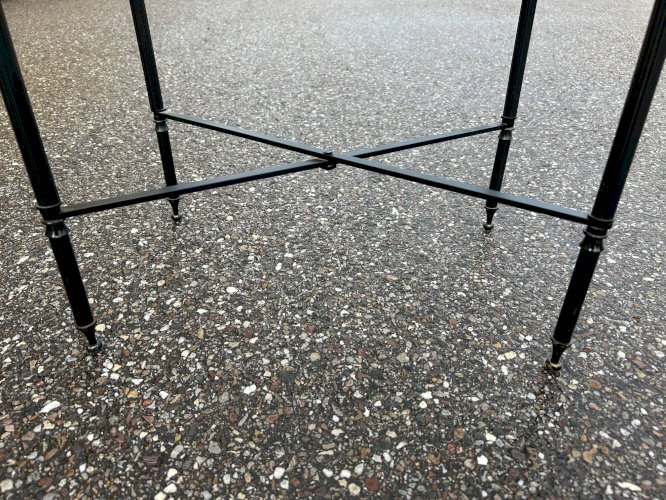 Table basse ovale verre et laiton 1950