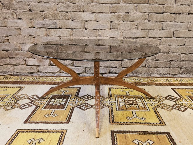 Table basse pieds araignée 1960 vintage 