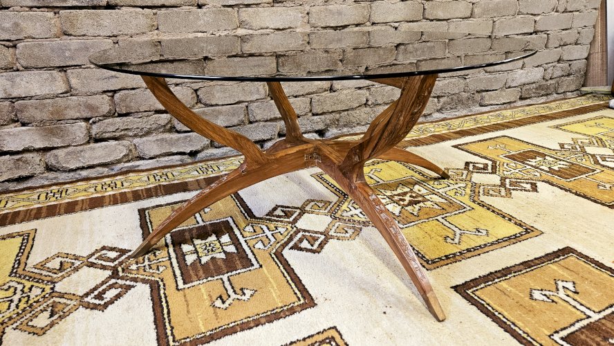 Table basse pieds araignée 1960 vintage 