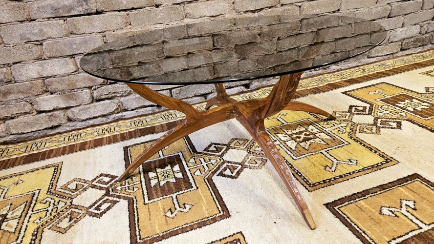 Table basse pieds araignée 1960 vintage 