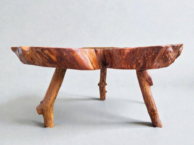 Table basse racine olivier style brutaliste