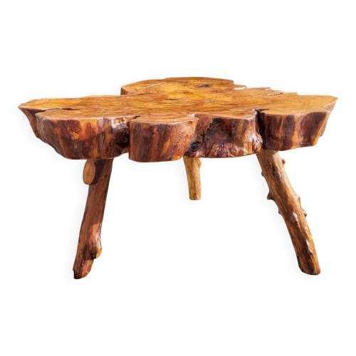 Table basse racine olivier style brutaliste